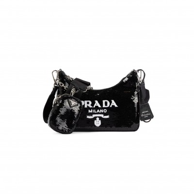PRADA RE-EDITION 2005 MINI SHOULDER BAG IN BLACK 1BH204 (22*12*6cm) 